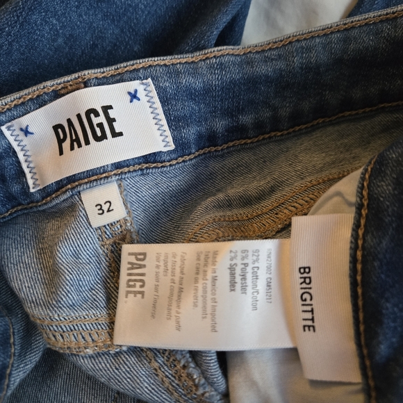 PAIGE Brigitte Jeans sz 32 Cropped Boyfriend Jean - Picture 2 of 8